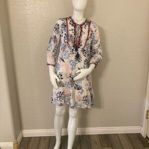 Johnny Was Workshop Embroidered Floral Dress Size Small